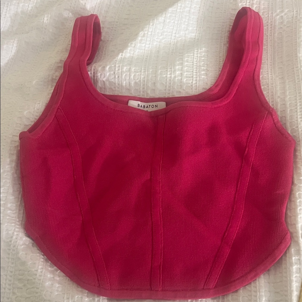 Aritzia Babaton Pink Crop Top